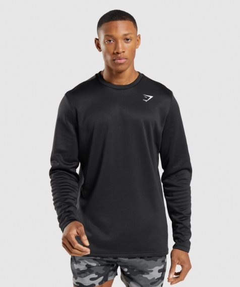 Bluzy Gymshark Arrival Crew Męskie Czarne | PL 642YKX